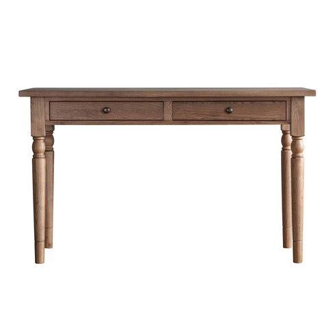 PaulaHome - Farmhouse Two Drawer Oak Desk